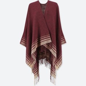 uniqlo 2 way stole wine color